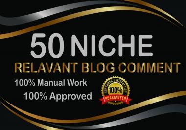 50 Manual Niche Relevant Blog Comments SEO Backlinks