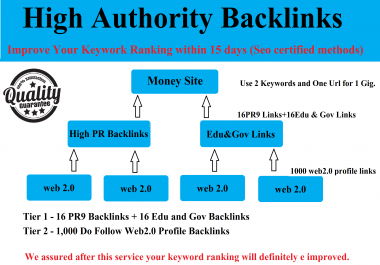 Get High authority Edu and Gov multi-tier backlinks to Improve Your Keyword ranking