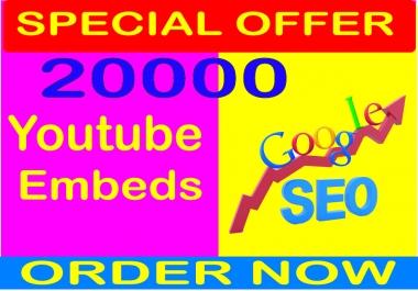 200,000 YouTube Backlinks and Embeds,  Organic Video