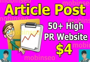 Promot your new article Post 50+ high PR Website