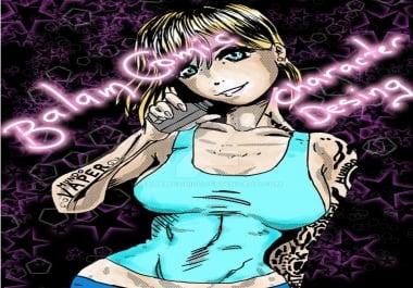 Character design. You will receive your inked characters in high quality.
